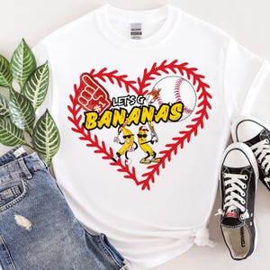 Let&#39;s Go Bananas Baseball Shirt, Funny Banana Playing Baseball Shirt, Cute Banana Sports Design, Funny Banana Shirt, Gift For a Baseball Fun