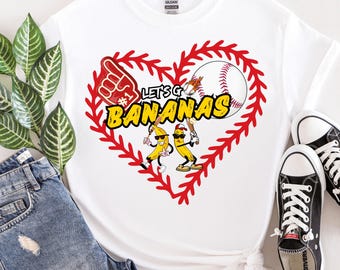 Lass uns gehen Bananen Baseball Shirt, lustige Banane, die Baseball Shirt spielt, niedliches Bananen Sport Design, lustiges Bananen Shirt, Geschenk für einen Baseball Spaß