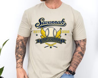 Savannah Baseball Graphic Tee, Vintage Baseball Badge Shirt, Banana fan gift, Summer Sports T-Shirt, Trendy Savannah Banana Baseball Graphic