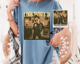 Custom Birthday Shirt, Vintage Photo Shirt, 30th Birthday Gift Custom Picture Shirt Vintage Birthday Shirt Vintage 40th Birthday Retro Shirt