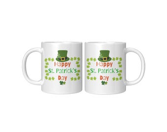 Happy St. Patrick's Day-mok – Irish Coffee Cup – Lucky-mok – Groene klavermok – St. Patrick’s Day-koffiekop