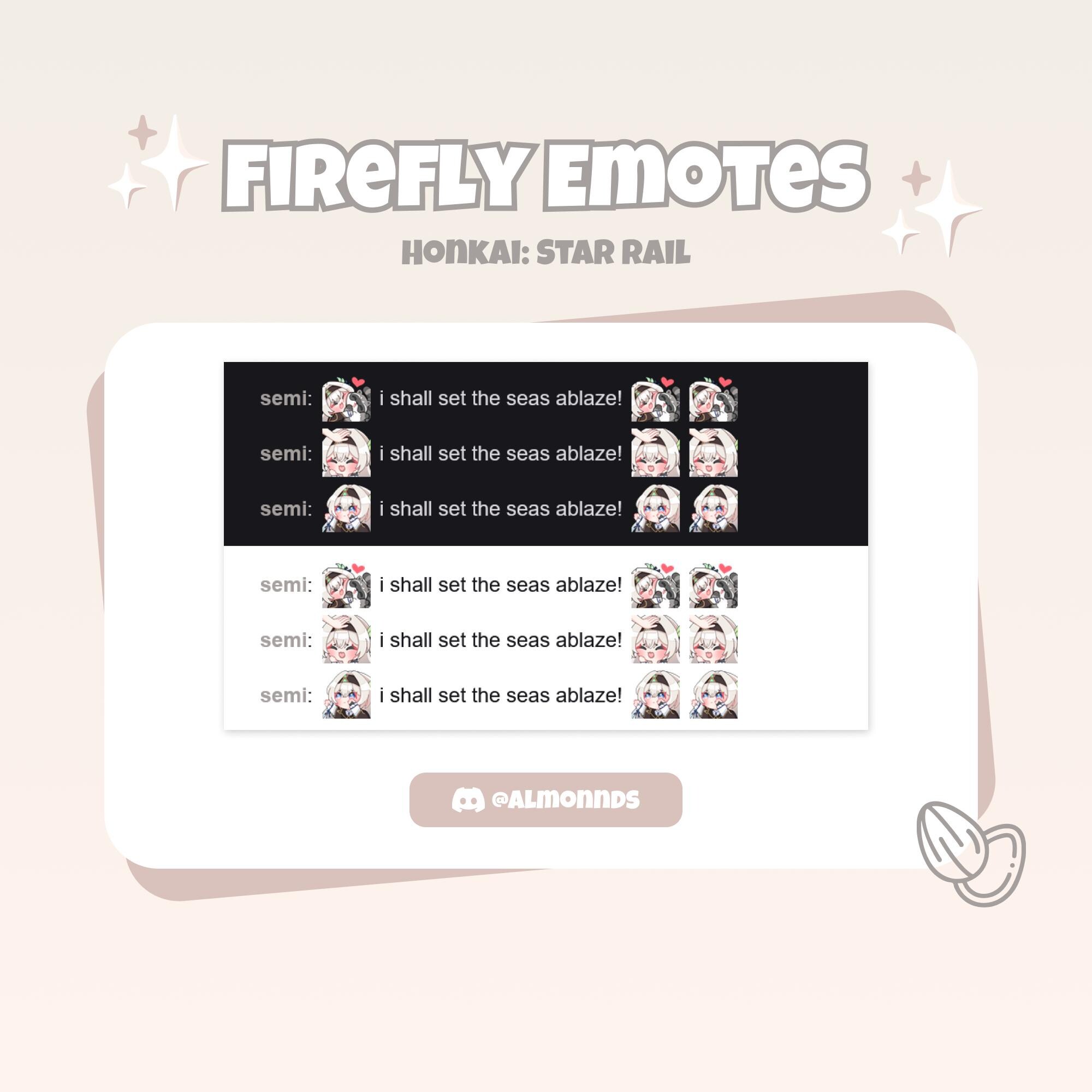 Honkai: Star Rail Firefly Emote Pack Cute Emotes & Stickers for ...