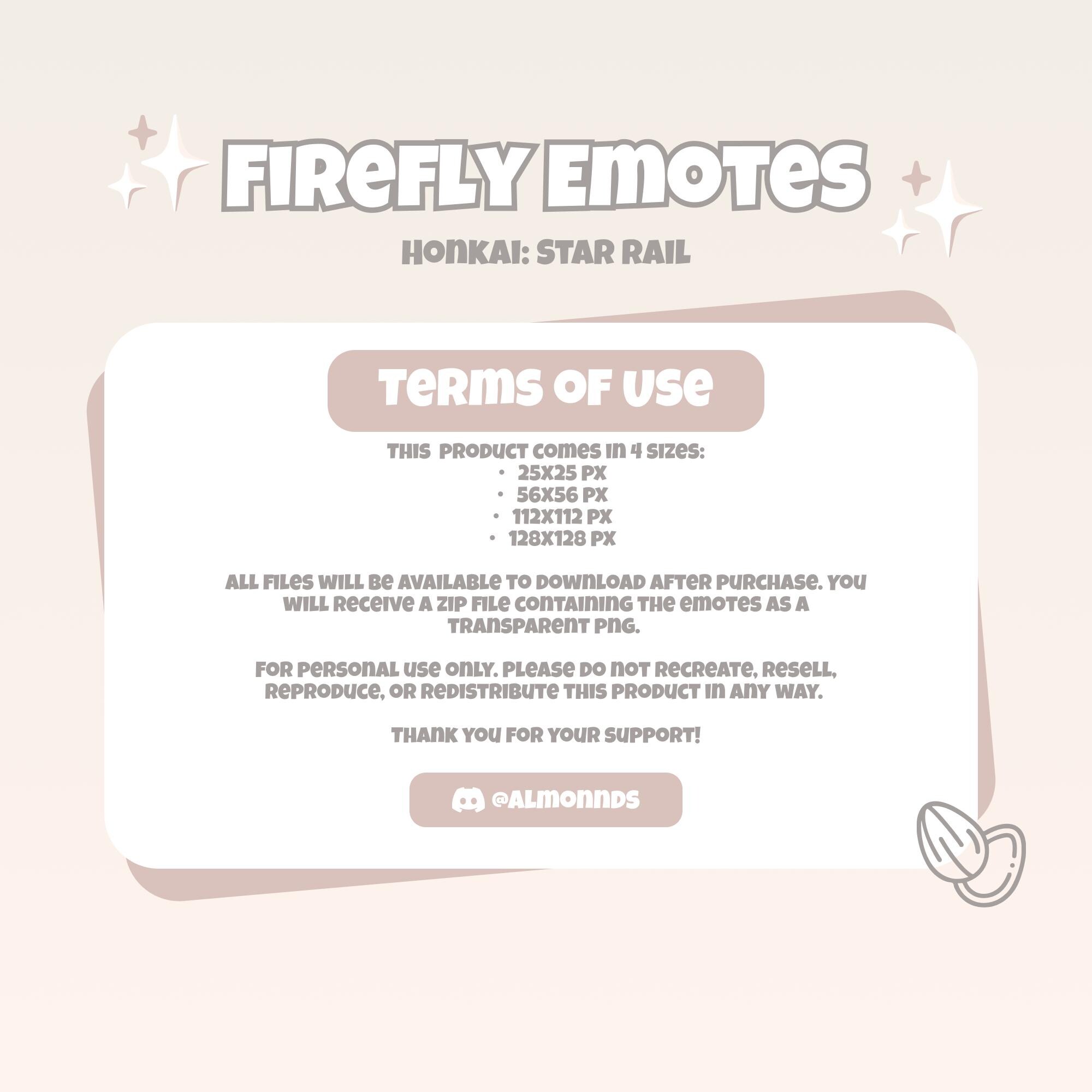 Honkai: Star Rail Firefly Emote Pack Cute Emotes & Stickers for ...