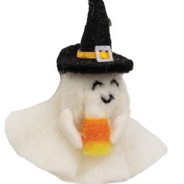 Halloween Ghost Ornament Halloween Felted Ghost Candy Corn Doll