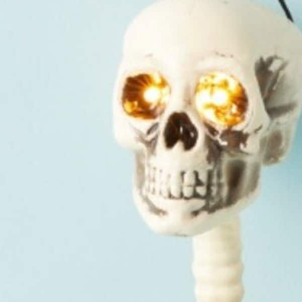 XL LED Light UP Skeleton Halloween Skeleton Prop Posable Hanging Positionable