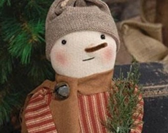 Primitive Snowman Doll Snowman Stocking Cap Hat Snowman