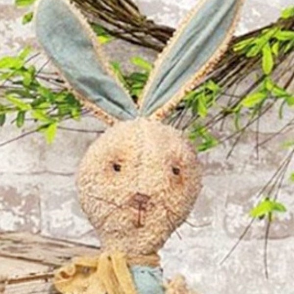 XXL Primitive Grungy BUNNY DOLL Easter Egg Nest Bunny Rabbit