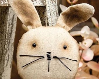 Set 2- 7” Primitive Bunny Head Ornament Hanging Easter Bunny Ornament