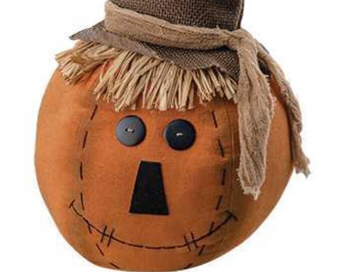 XL Primitive Pumpkin Scarecrow Head Folk Art Pumpkin - Etsy
