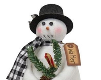 14” XL Country Snowman Primitive Snowman Doll