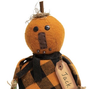 Sm. Primitive Folk Art Jack Pumpkin Doll Halloween Pumpkin Doll