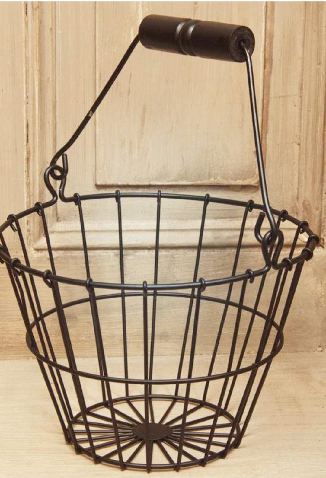 Primitive Rustic Wire Basket Farmhouse Wire Egg Basket With Etsy