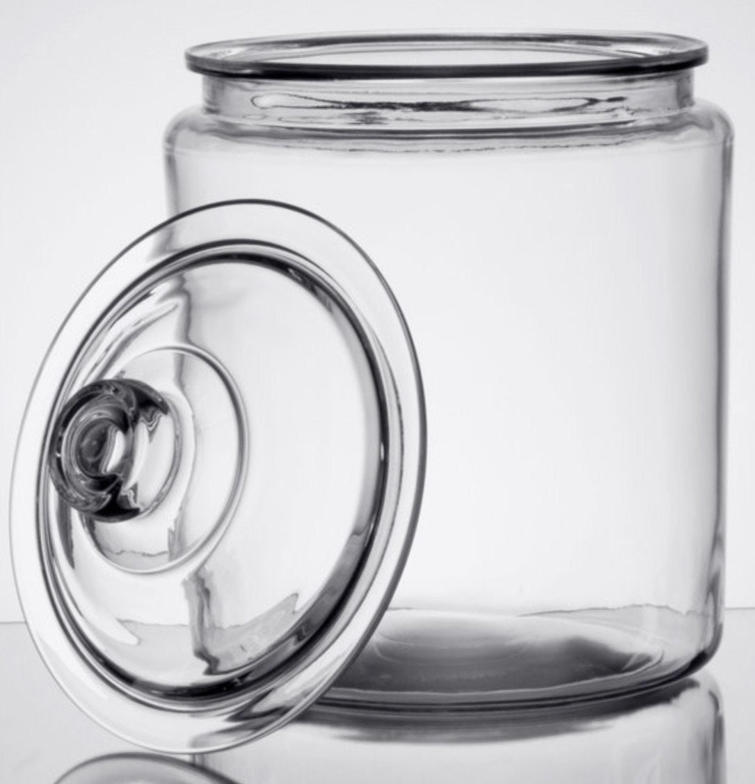 3 Pack Glass Apothecary Jar, Candy Jars With Lids, Clear Glass