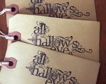 SET of 3 Lg. Primitive Halloween All Hallows’ Eve Hang Tags