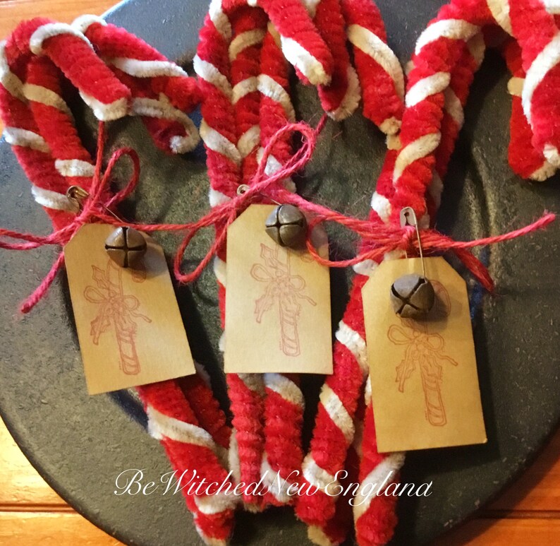 3 Lg. Vintage Candy Canes Chenille Candy Canes Christmas Candy Etsy