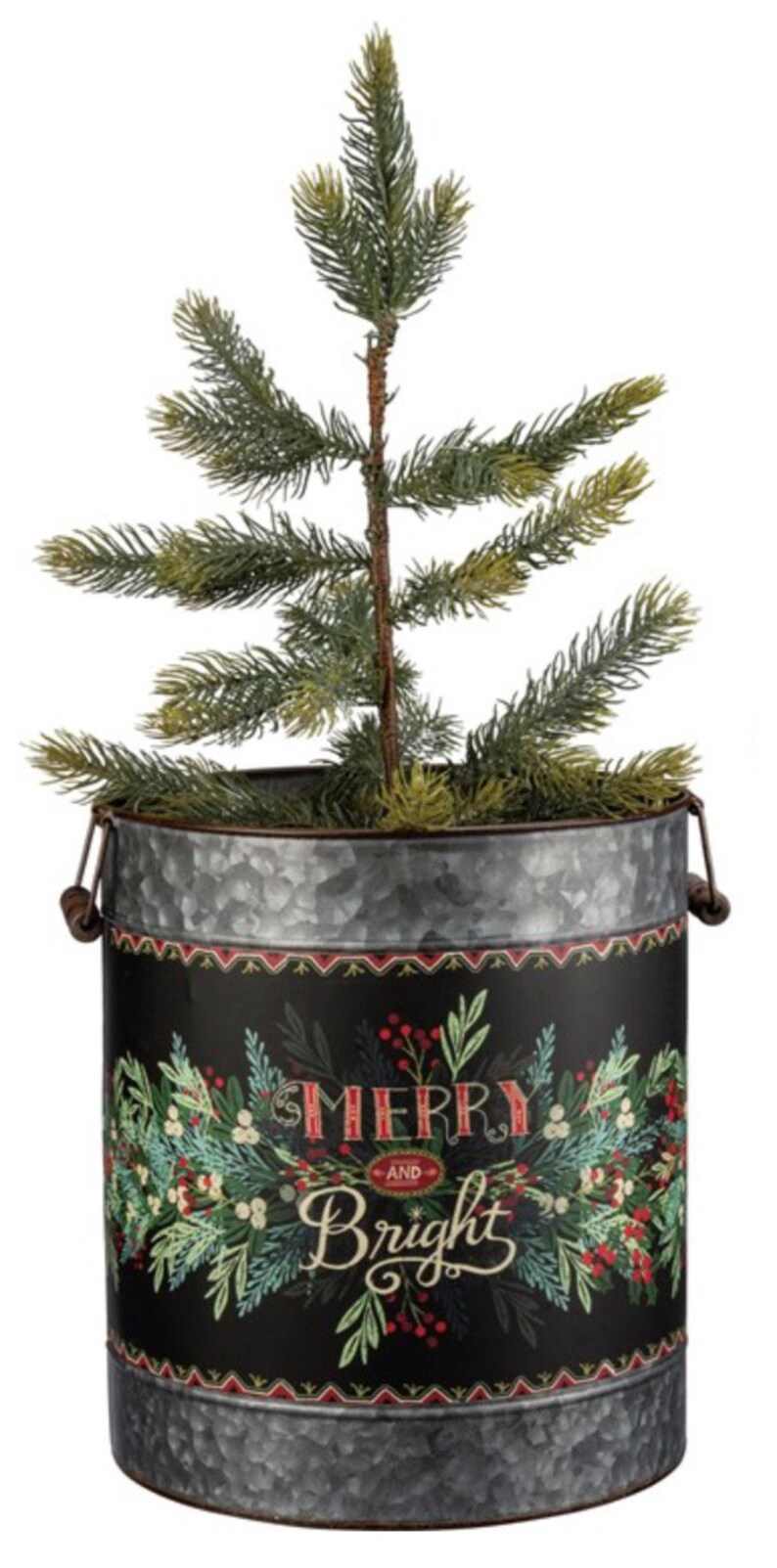 XXL Rustic Farmhouse Galvanized Metal Bucket Christmas Tree Etsy