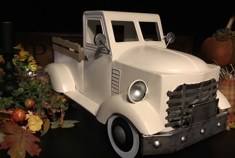 XXL White Metal Truck Farmhouse Fall Farm Fresh Pumpkin Truck Etsy