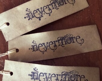 Set of 3 Nevermore Primitive Halloween Hang Tags