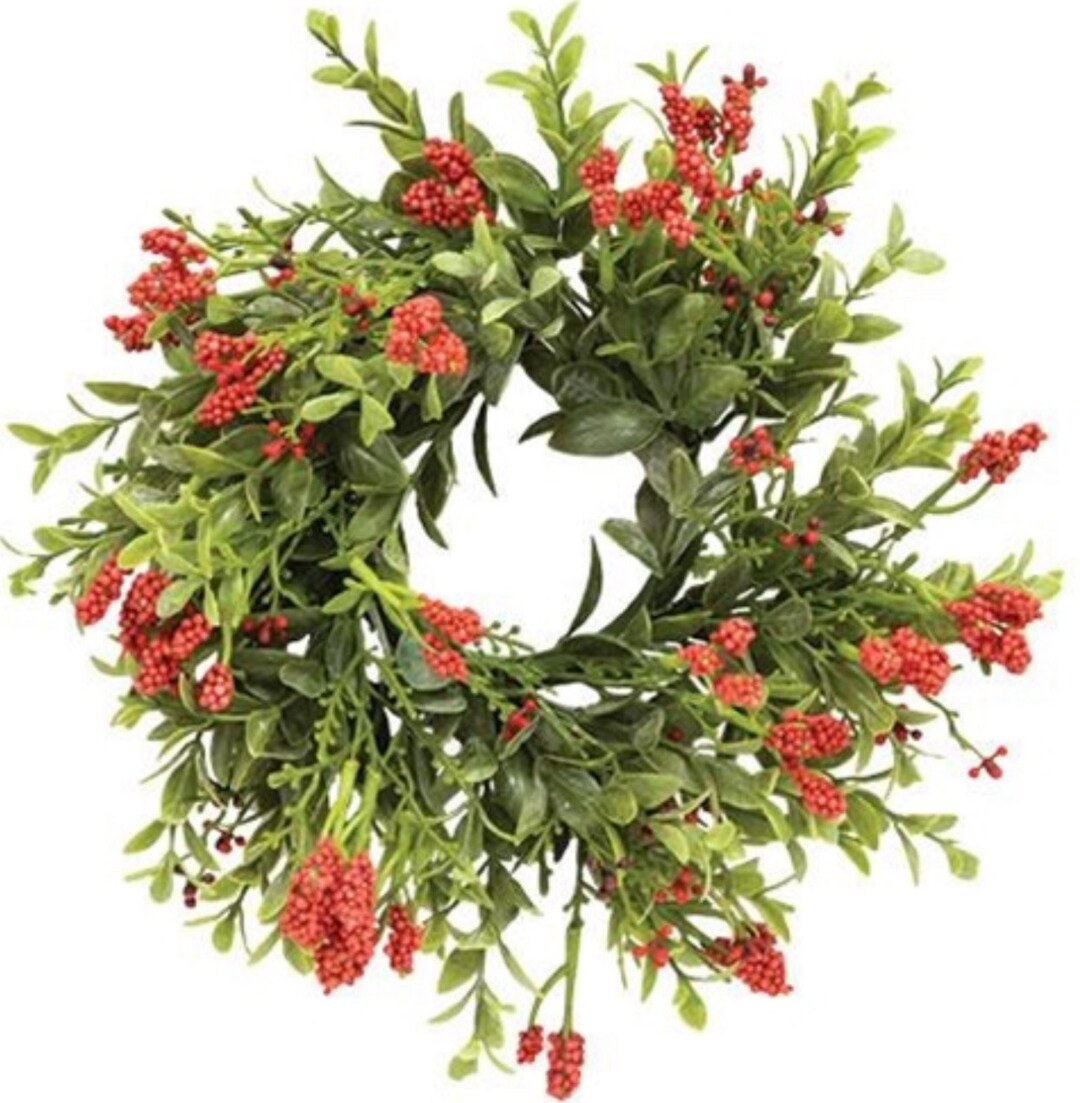 Berry Clusters Rings Winter Greens Red Berries Wreath 9 Red Berry Cluster Candle Ring - Etsy