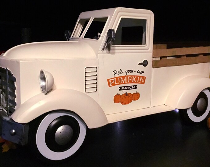 XXL White Metal Truck Farmhouse Fall Farm Fresh Pumpkin Truck 18 Etsy