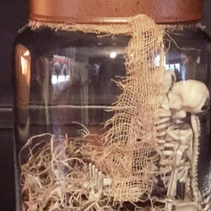 Light up Halloween Jar Of Skeletons Wedding Skeletons Bride Groom image 3