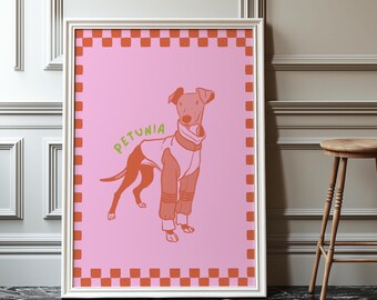 Custom Color Pet Portrait: Hand-Drawn Dog Line Art (Digital Download)