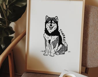 Custom Pet Portrait, Minimalist Dog Art, Pet Lover Gift (Digital Download)