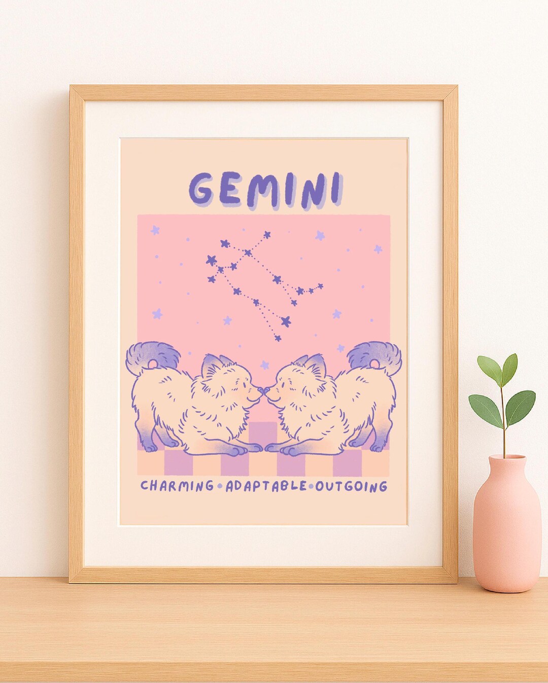 Gemini Zodiac Art Print - Astrology Digital Download, Horoscope Sign ...