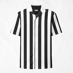 Black & White Striped Shirt | Oversized Button-Up | Retro Style