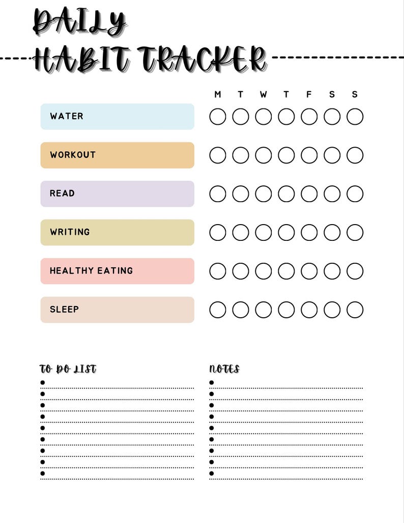Habit Tracker & Routine Builder Motivational Habit Tracker, Printable ...