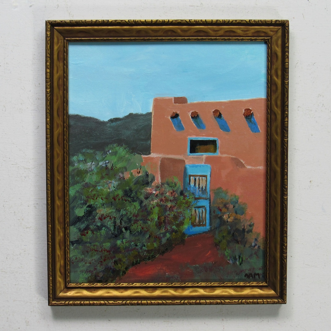 Framed Southwestern Wall Art Original Painting Desert Landscape Art