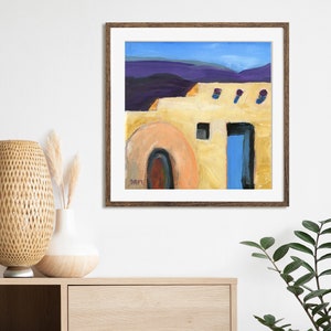 art Southwestern style - &quot;Horno and Door”- giclée print -Southwest wall decor - desert wall art decor - Southwestern art - desert art print