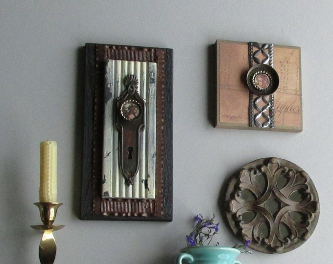 Wall Decor upcycled Architectural Pieces Wall Art Collage Serenity a 3