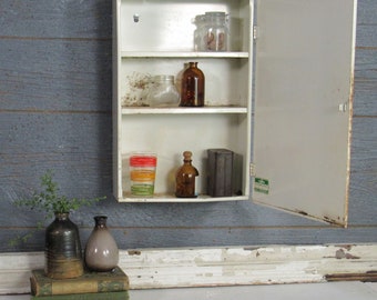 vintage metal medicine cabinet - Medicine Cabinet - curved top mirror