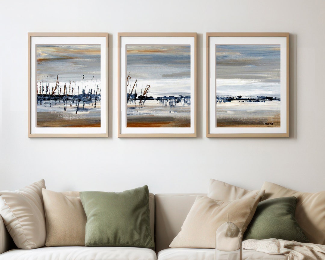 Wall Gallery the Inlet Triptych Cozy Art Giclée Print Hygge Relaxing