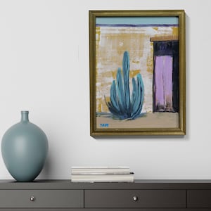 Desert Style - Southwest art - &quot;Door at Santa Fe&quot; - framed original painting - Southwestern wall art