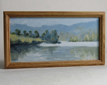 framed original painting -traditional décor - "Cove Lake" - original acrylic painting - modern home decor