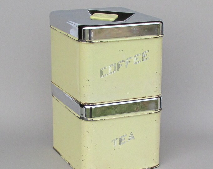 Home Decor Vintage Containers 2 Coffee Tea Art Deco Etsy