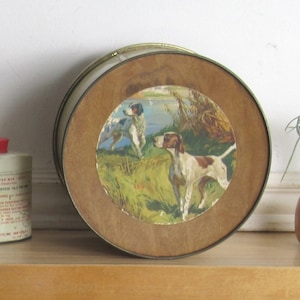vintage tin  Container - metal  - home décor - vintage tin container- cookie tin