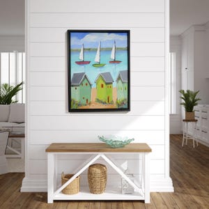 framed artwork - original painting- &quot;Colors of the Sea&quot; - seascape - Original acrylic painting - refreshing atmosphere - art