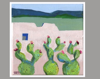 Southwest wall decor - "Prickly Pear Cactus”- giclée print -Southwest wall art - desert wall art decor - Southwest colors - desert style cac