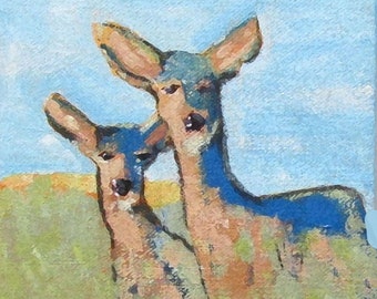 quirky animals - wall décor - "Doe" - deer Giclée print - animal art - deer - western