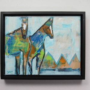 original painting -"How I got Over Laredo “- horse - wall art - - original acrylic painting - home décor - modern southwest - desert art