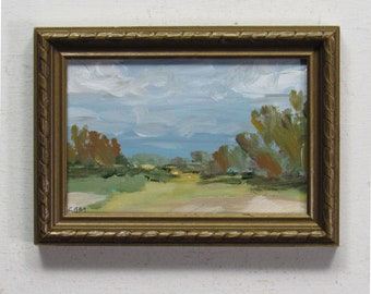 original painting in vintage frame - landscape art - "Low Country" -wall art - decorative artwork - art - modern farmhouse