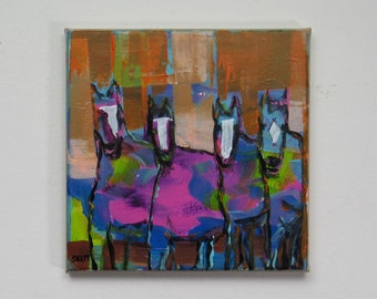 original art - &quot;Outlaws&quot; - original acrylic painting - Southwestern wall art - horse - horse lovers - art