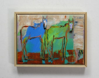 framed original painting - horse - wall art - &quot;How I got out of Lodi “- original acrylic painting - home décor - modern southwest - desert