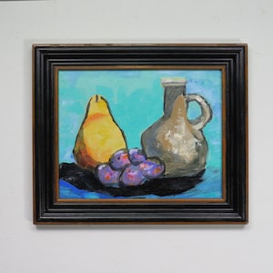 framed original painting- &quot;Old World&quot; -wall art - decorative artwork - still life - natural- art