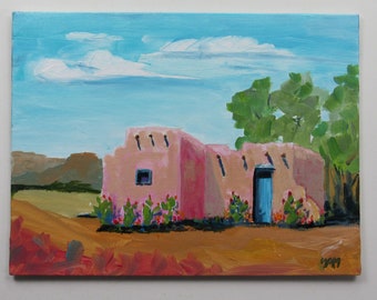 Original painting-Southwestern wall art- desert landscape art - "Mi Casa Su Casa" -wall art - decorative artwork - art - desert art