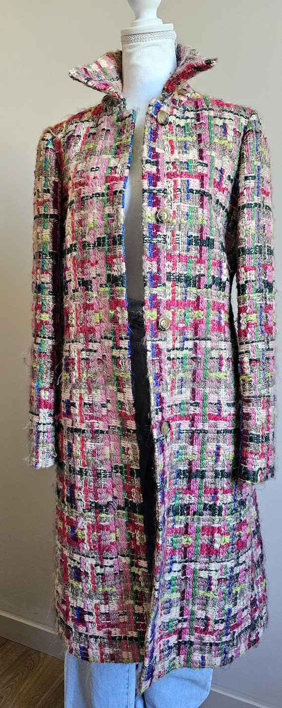 Christian Lacroix, Bazar de Christian Lacroix Vintage Wool Coat – Made in France – Multicolored – Estimated FR 40