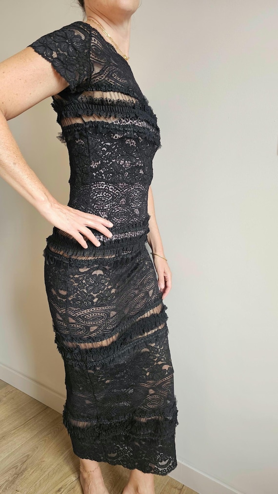 Christian Lacroix, Christian Lacroix Bazar Dress 1997 | Vintage 90s Black Lace Evening Gown | Rare French Designer Dress